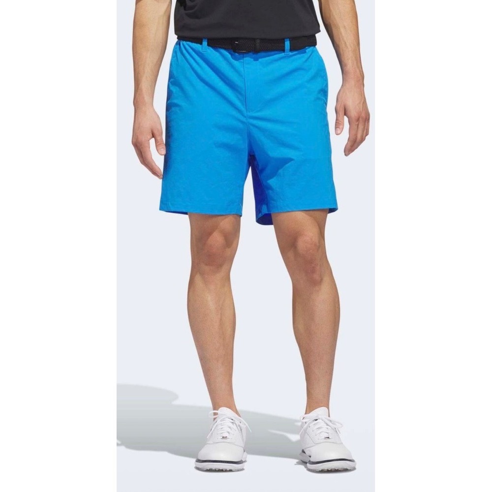 Adidas Climalite Mens Blue Golf Shorts Size 38 Flat Front Athletic Activewear